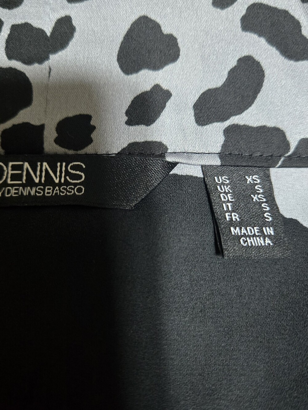 Dennis Basso Size XS Black&Silver Animal-Print Robe/kimono/Beach Cover-up - Picture 2 of 13